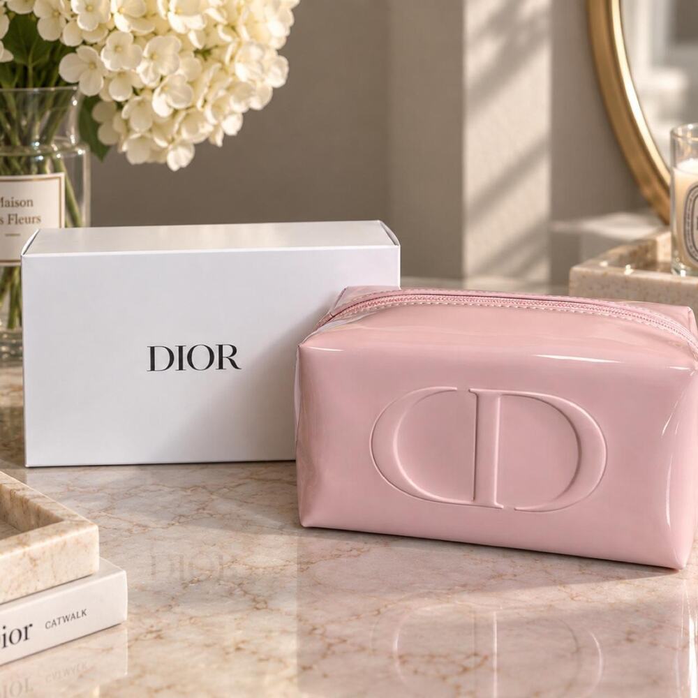 Dior beauty pink patent cosmetic